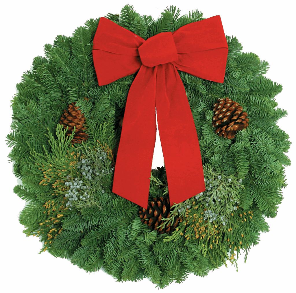 Mixed Evergreen Wreath-Transparent